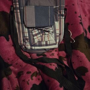 Plaid Men's Bag with Black Strap